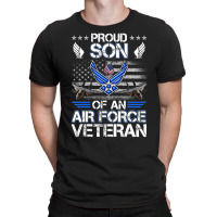 Proud Son Of A Air Force Veteran American Flag Mil T-shirt | Artistshot