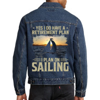 Funny Present For Sailors Feeling Nauti Boat Saili Men Denim Jacket | Artistshot