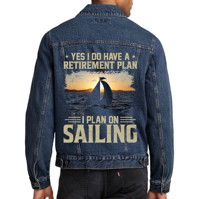 Funny Present For Sailors Feeling Nauti Boat Saili Men Denim Jacket | Artistshot