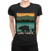 Lake Tahoe California Nevada Vintage Bear Camping  Ladies Fitted T-shirt | Artistshot