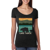 Lake Tahoe California Nevada Vintage Bear Camping  Women's Triblend Scoop T-shirt | Artistshot