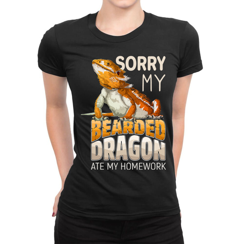 Sorry My Bearded Dragon Ate My Homework Teacher St Ladies Fitted T-Shirt by spreesgomez | Artistshot