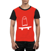 Ghost Skateboard Lazy Halloween Graphic T-shirt | Artistshot