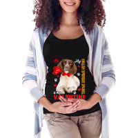 My English Springer Spaniel Is My Valentine Dog Wi Maternity Scoop Neck T-shirt | Artistshot