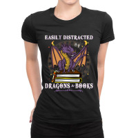 Dragon Book Shirt Easily Distracted By Dragon And  Ladies Fitted T-shirt | Artistshot