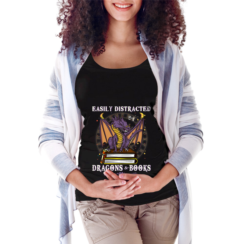 Dragon Book Shirt Easily Distracted By Dragon And  Maternity Scoop Neck T-shirt by kerrmanthez | Artistshot