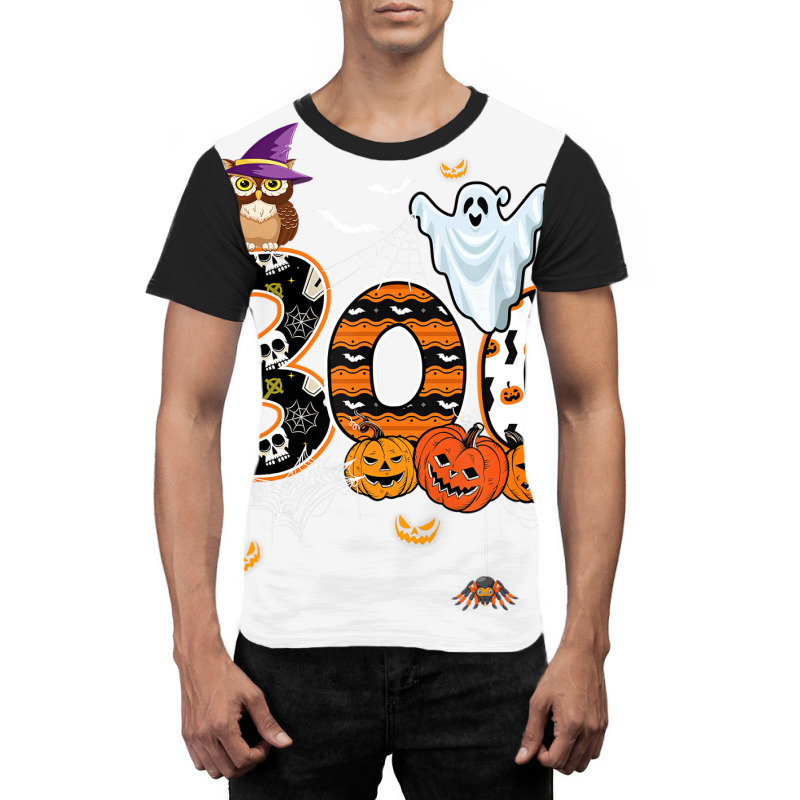 Boo Creepy Owl Pumpkin Ghost Funny Halloween Costu Graphic T-shirt | Artistshot