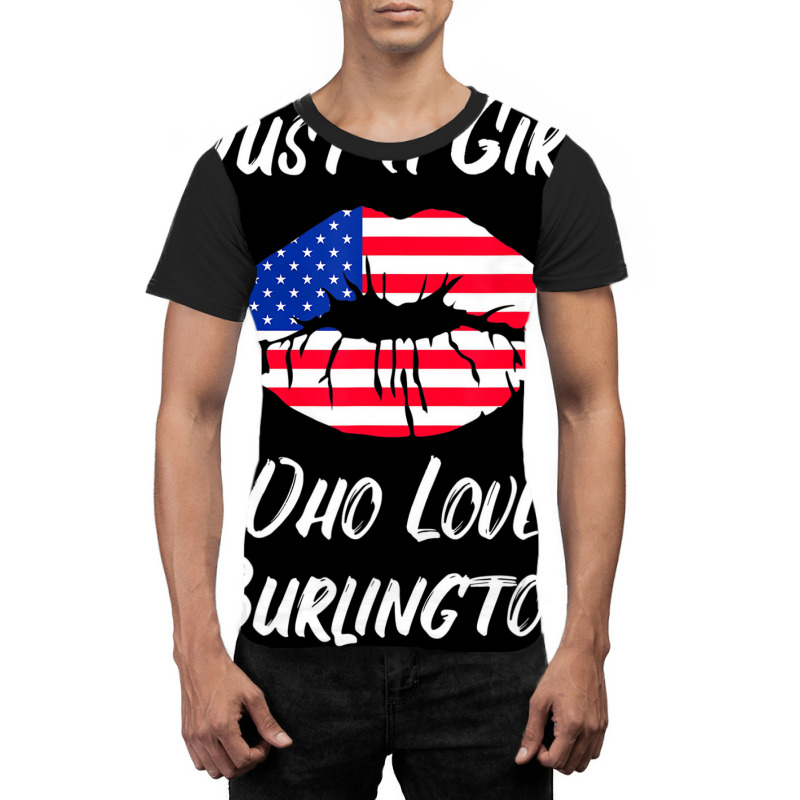 Lips Mouth Love American Flag Burlington T Shirt Graphic T-shirt | Artistshot