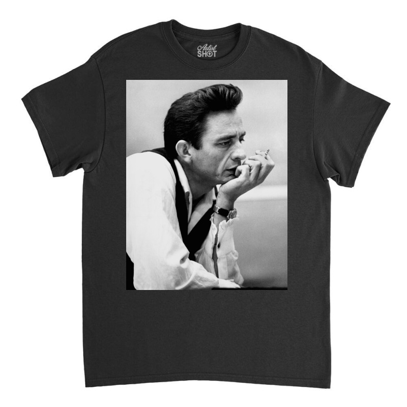 Johnny Cash-thinking Classic T-shirt | Artistshot