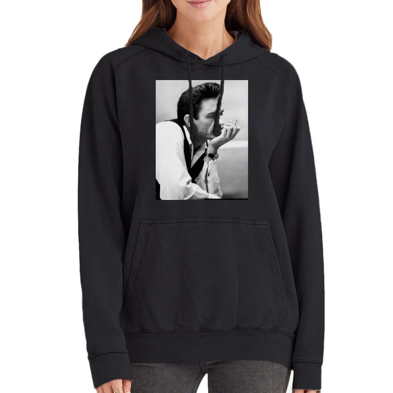 Johnny Cash-thinking Vintage Hoodie | Artistshot