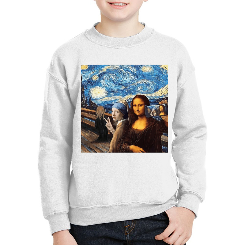 Mona Lisa Girl With A Pearl Earring The Scream Sta Youth Sweatshirt by catricegar | Artistshot