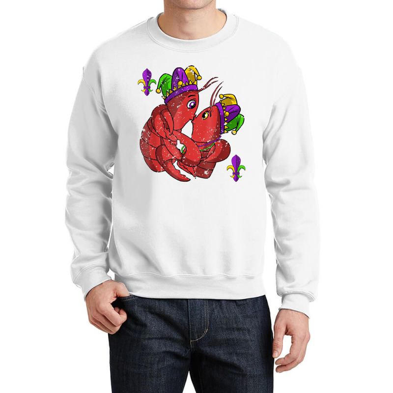 Jester Crawfish Couple Kissing Mardi Gras Carnival Crewneck Sweatshirt by krumsiek | Artistshot