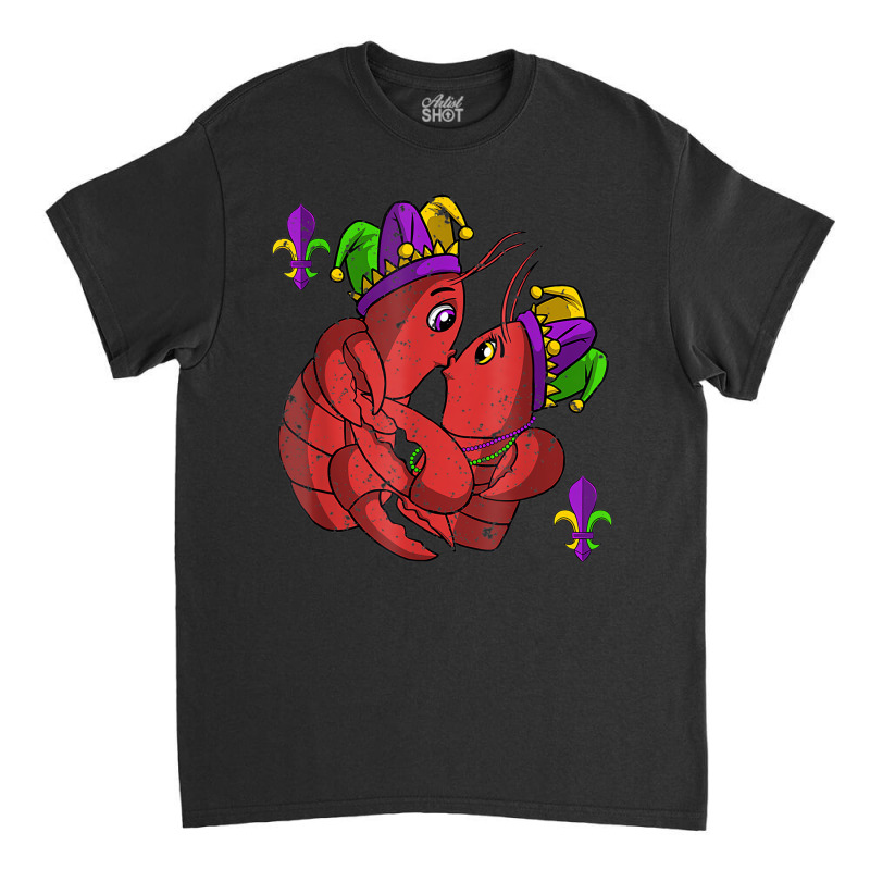 Jester Crawfish Couple Kissing Mardi Gras Carnival Classic T-shirt by krumsiek | Artistshot