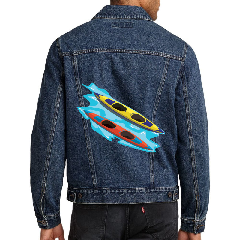 Ocean Boating Boat  Pontoon Men Denim Jacket | Artistshot