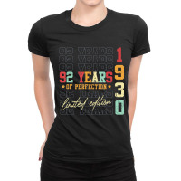 Limited Edition 1930 92 Years Old 92nd Birthday Gi Ladies Fitted T-shirt | Artistshot