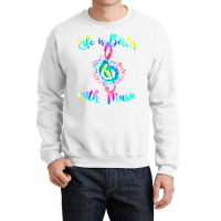 Life Is Better With Music Notes Teen Girl Women Mu Crewneck Sweatshirt | Artistshot