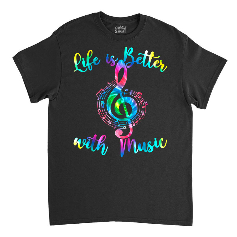 Life Is Better With Music Notes Teen Girl Women Mu Classic T-shirt by marioc | Artistshot