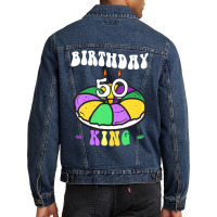 Mardi Gras King Cake, 50 Birthday, Birthday King, Men Denim Jacket | Artistshot