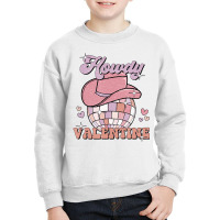 Preppy Cowgirl Howdy Valentine Heart Disco Valenti Youth Sweatshirt | Artistshot