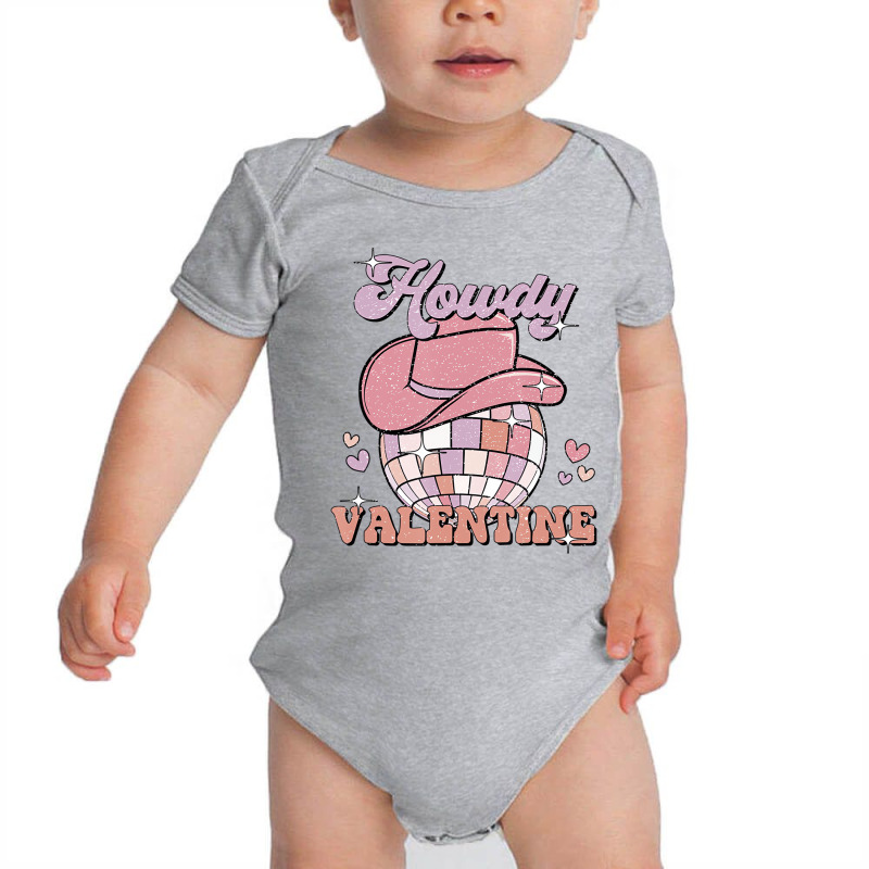 Preppy Cowgirl Howdy Valentine Heart Disco Valenti Baby Bodysuit by bettincam | Artistshot