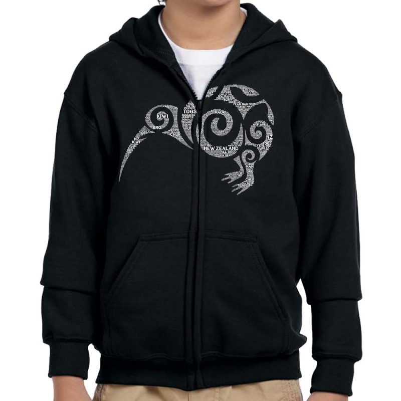 Kiwi New Zealand Slang Shirts For Maori Nz New Zea Youth Zipper Hoodie by tostado | Artistshot