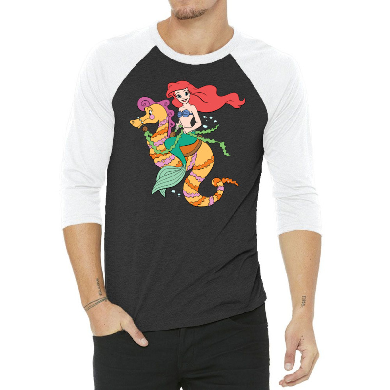 Mermaid And Seahorse 3/4 Sleeve Shirt | Artistshot