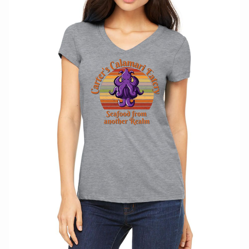 Funny Gift For Carters Calamari Eatery Seafood Fro Women's V-Neck T-Shirt by massoumnit | Artistshot