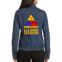 1st Armored Division Army Old Ironsides Us Usa Mil Ladies Denim Jacket | Artistshot