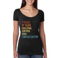 7 Year Old Gifts Vintage 2014 Limited Edition 7th Women's Triblend Scoop T-shirt | Artistshot