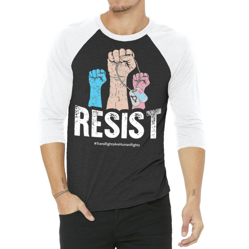 Resist! Stand Up For Trans Rights! 3/4 Sleeve Shirt by eldadawoorina | Artistshot