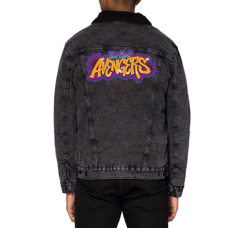 Best Coast Avengers Unisex Sherpa-Lined Denim Jacket by gemasteksl | Artistshot