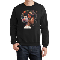 Flowers Butterflies Humming Birds Natural Black Wo Crewneck Sweatshirt | Artistshot