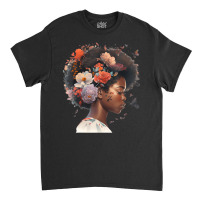 Flowers Butterflies Humming Birds Natural Black Wo Classic T-shirt | Artistshot