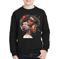 Flowers Butterflies Humming Birds Natural Black Wo Youth Sweatshirt | Artistshot