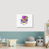 Mardi Gras Video Game Controller Jester Mask Costu Landscape Canvas Print | Artistshot