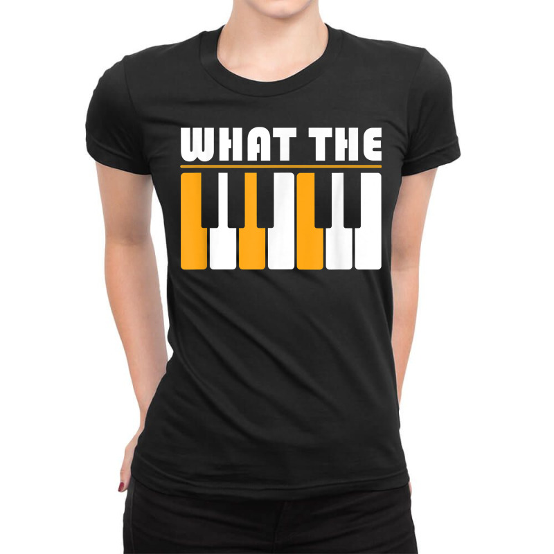 What The F Piano Chord Progression Music Note T Sh Ladies Fitted T-Shirt by byrneo | Artistshot