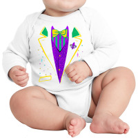 Mardi Gras Tuxedo Costume Funny Carnival Parade De Long Sleeve Baby Bodysuit | Artistshot