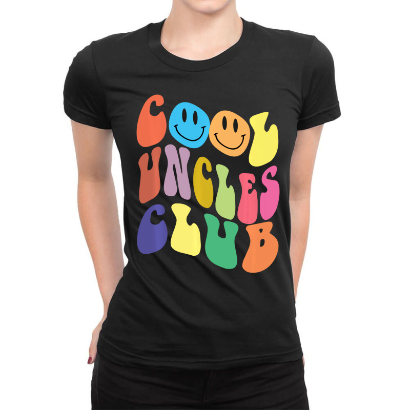 Groovy Cool Uncles Club Funny Smile Colorful Fathe Ladies Fitted T-Shirt by miharax | Artistshot