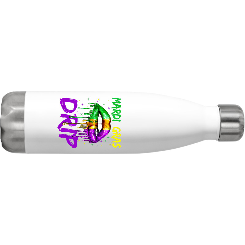 Custom Mardi Gras Drip Costume Sexy Lips Carnival 2023 No Stainless Steel Water Bottle By Imelde 1362