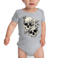 Skull Morel Mushrooms Mycologist Goth Mushroom Art Baby Bodysuit | Artistshot