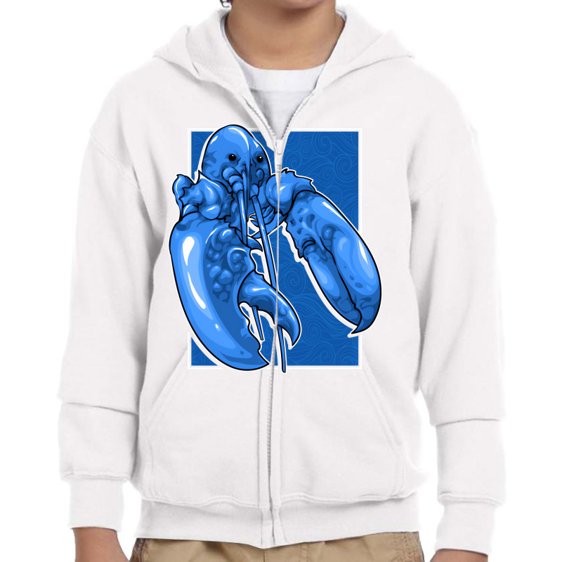 Funny Jumpscare Lobster Meme Blue Crustacean Pullo Youth Zipper Hoodie | Artistshot