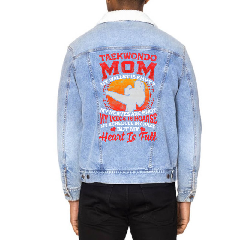 I'm A Taekwondo Mom! Martial Arts Gift Unisex Sherpa-Lined Denim Jacket by hackelsodrulg | Artistshot