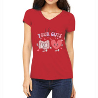 I Love Your Guts Valentines Day Gi Nurse Gastroent Women's V-neck T-shirt | Artistshot