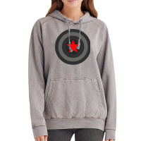 Black And White Shield With Red Star Vintage Hoodie | Artistshot