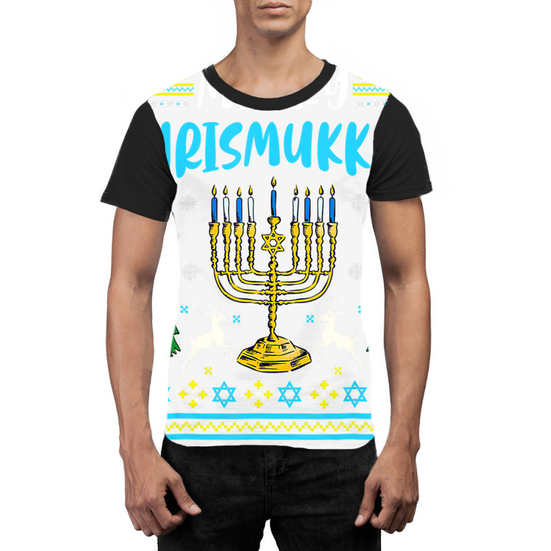 Merry Christmukkah Funny Jewish Hanukkah Christmas Graphic T-shirt | Artistshot