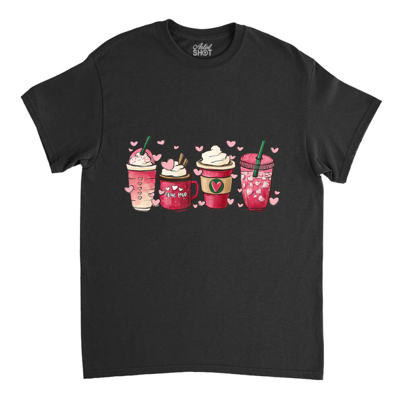 Valentine Coffee Heart Iced Coffee Lover Valentine Classic T-shirt by greifelqcoo | Artistshot