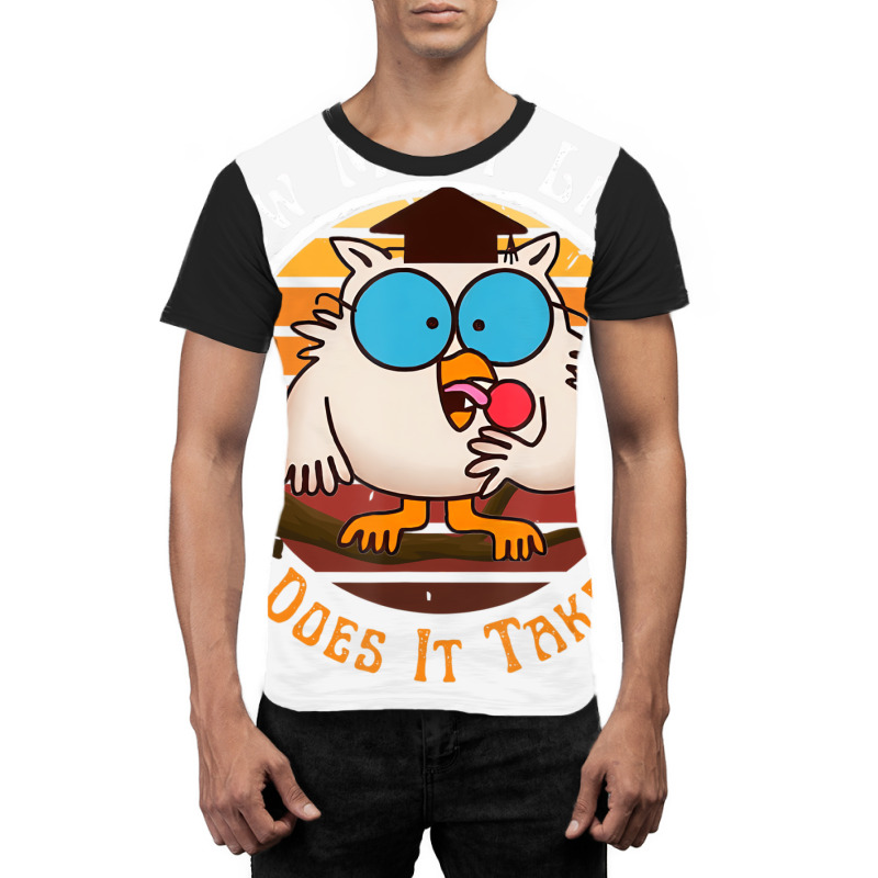 Funny Owl How Many Licks Does It Take Retro Vintag Graphic T-shirt | Artistshot