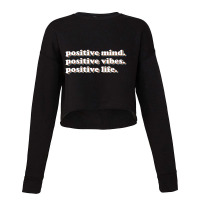 70s Retro Positive Mind Vibes Life Self Care Yoga Cropped Sweater | Artistshot