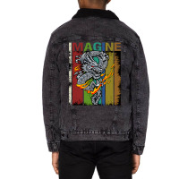 Imagine Fantastic Dragon Vintage Cool Art Unisex Sherpa-lined Denim Jacket | Artistshot