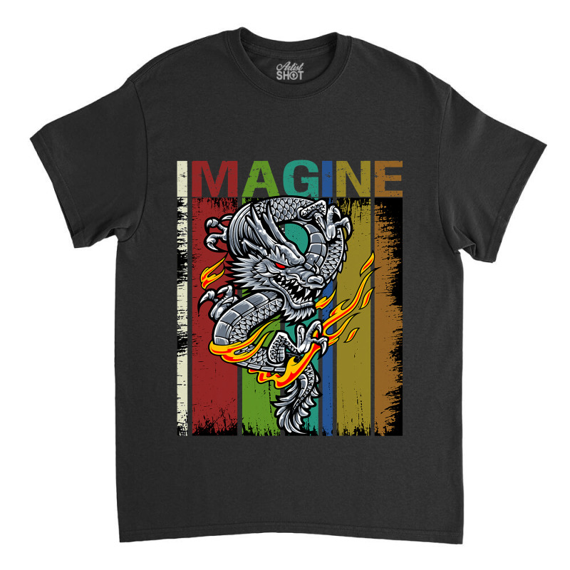 Imagine Fantastic Dragon Vintage Cool Art Classic T-shirt by kerrmanthez | Artistshot